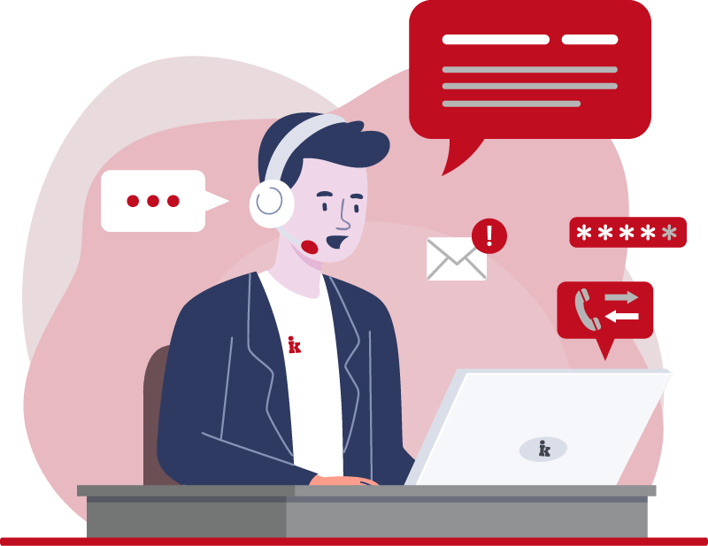grafico de contacto de hombre respondiendo mensajes
