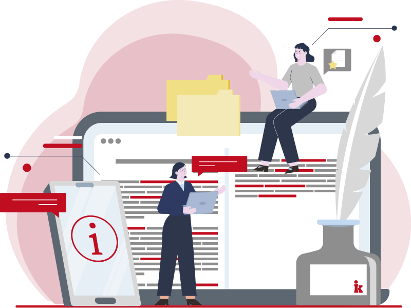 Mujeres trabajando en aplicaciones y archivos